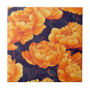Classic Peonies Ceramic Tiles For Stylish Entry