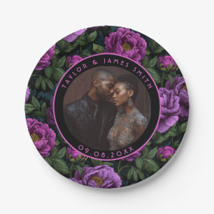 Classic Peonies Plates For Engagement Party