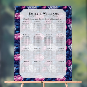 Classic Peonies Sparkle Garden Wedding Acrylic Sign