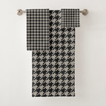 Classic Pepita Houndstooth Pattern Black Grey 