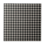 Classic Pepita Houndstooth Pattern Black Grey   Ceramic Tile<br><div class="desc">Evergreen elegant and classic fabric pattern,  featuring pepita / houndstooth pattern in black and grey combination.</div>