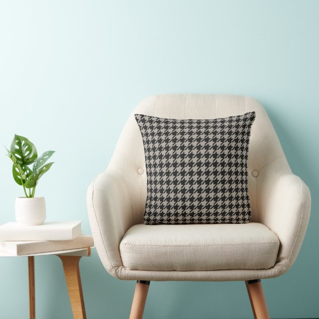 Classic Pepita Houndstooth Pattern Black Grey  Cushion (Chair)
