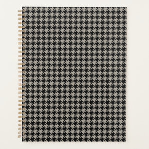 Classic Pepita Houndstooth Pattern Black Grey   Planner