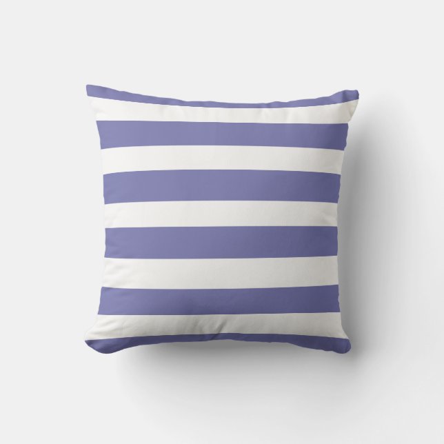 Classic periwinkle purple white strips cushion (Front)