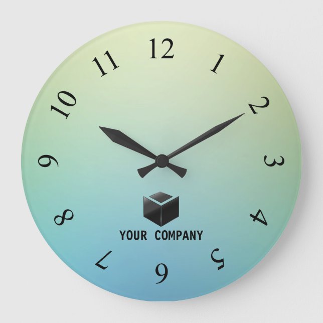 Classic personalised and editable company branding large clock (Front)