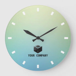 Classic personalised and editable company branding large clock