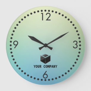 Classic personalised and editable company branding large clock