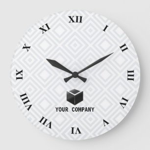 Classic personalised and editable company branding large clock