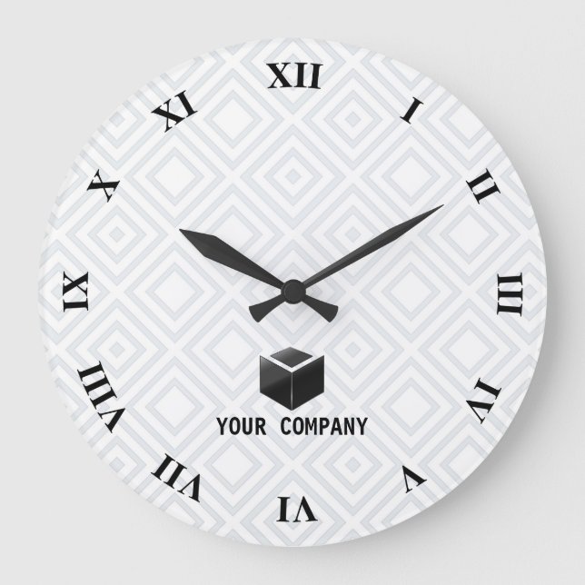 Classic personalised and editable company branding large clock (Front)