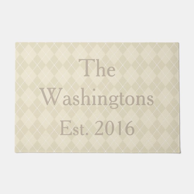 Classic Personalised Doormat Welcome Mat Rug Gift (Front)