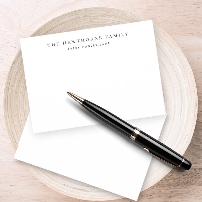 Classic Personalised Family Monogram Stationery Card (Creator Uploaded)