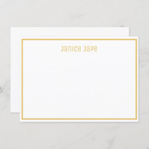 Classic Personalised Golden and White Note Card