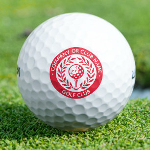 Classic Personalised Golf Club Company Name Red Golf Balls