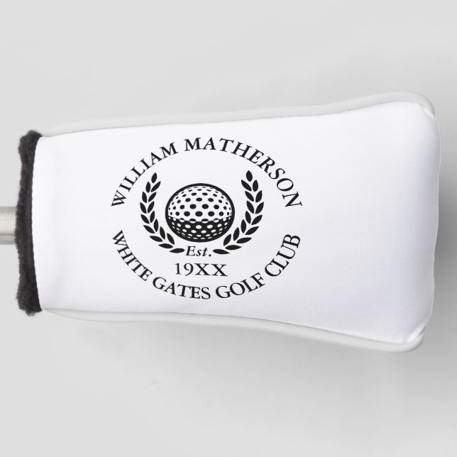 Classic Personalised Golf Club Name Head Cover (Front)