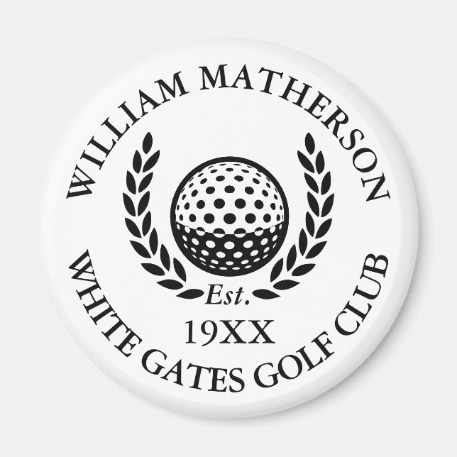 Classic Personalised Golf Club Name Magnet (Front)