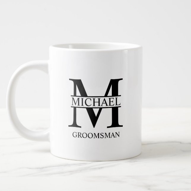 Classic Personalised Groomsman Coffee Mug (Left)