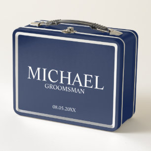 Classic Personalised Groomsman Metal Gift Box