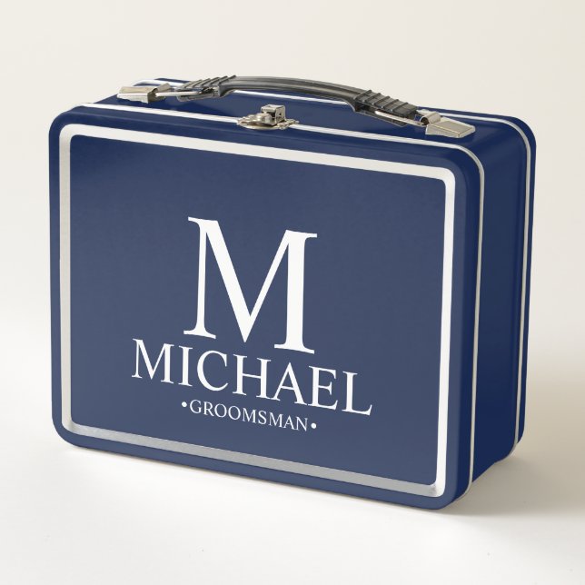 Classic Personalised Groomsman Metal Gift Box (Front)