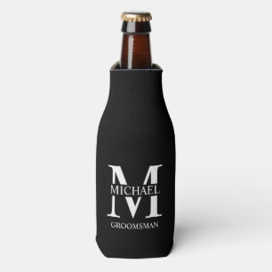Classic Personalised Groomsman Monogram and Name Bottle Cooler