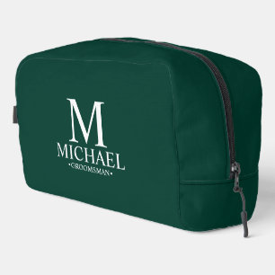 Classic Personalised Groomsman Monogram and Name Dopp Kit