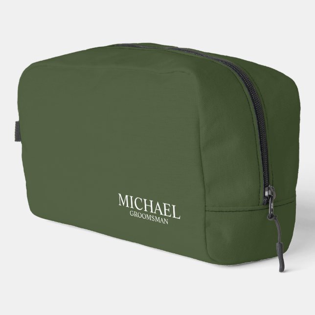 Classic Personalised Groomsman Name Dopp Kit (Right Corner)