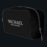 Classic Personalised Groomsman Name Dopp Kit<br><div class="desc">Classic Personalised Groomsman Gifts
featuring personalised groomsman's name and title in white classic serif font style on black background.

Also perfect for Best Man,  Father of the Bride and more.</div>