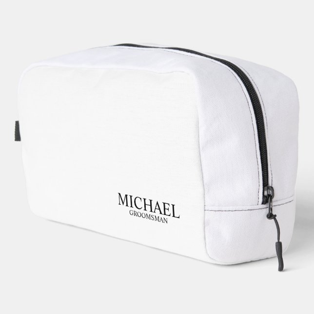 Classic Personalised Groomsman Name Dopp Kit (Right Corner)