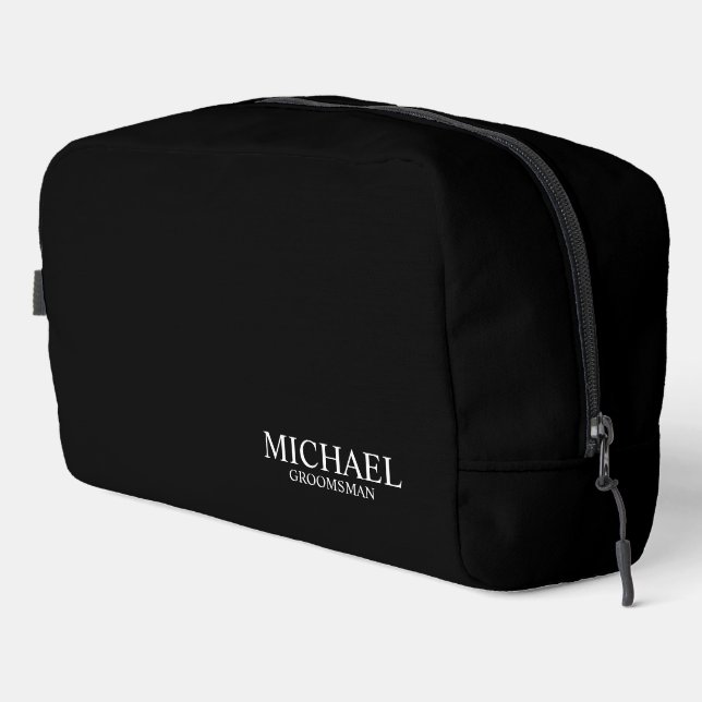 Classic Personalised Groomsman Name Dopp Kit (Right Corner)