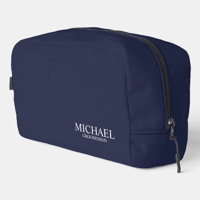 Classic Personalised Groomsman Name Dopp Kit (Right Corner)