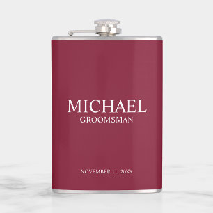 Classic Personalised Groomsman Name Hip Flask