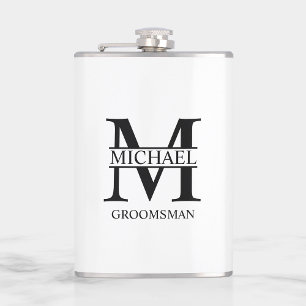 Classic Personalised Groomsman Name Hip Flask