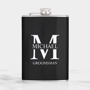 Classic Personalised Groomsman Name Hip Flask