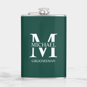 Classic Personalised Groomsman Name Hip Flask