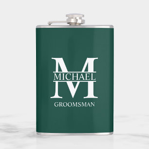 Classic Personalised Groomsman Name Hip Flask