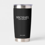 Classic Personalised Groomsman Name Insulated Tumbler<br><div class="desc">Classic Personalised Groomsman Gifts
featuring personalised groomsman's name,  title and wedding date in classic serif font style.

Also perfect for Best Man,  Father of the Bride and more.</div>