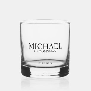 Classic Personalised Groomsman Name Whiskey Glass