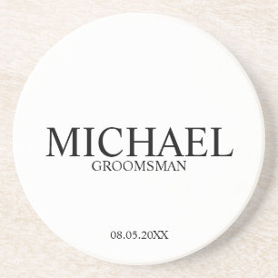 Classic Personalised Groomsmen Coaster