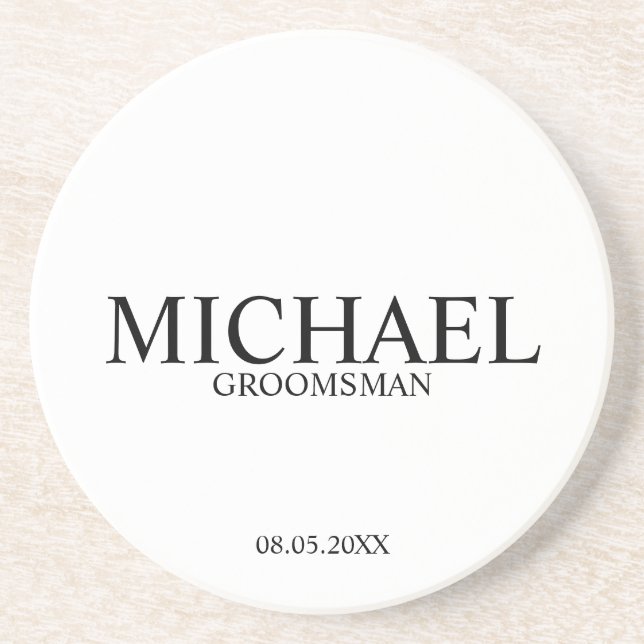 Classic Personalised Groomsmen Coaster (Front)