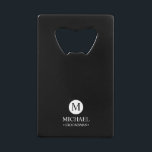 Classic Personalised Groomsmen Monogram and Name<br><div class="desc">Add a personal touch to your wedding with a customised groomsmen gift! This stylish gift features a black background with an initial inside a white circle. The name and title are written in a classic white serif font. A meaningful keepsake, this thoughtful gift is also perfect for your best man,...</div>