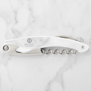 Classic Personalised Groomsmen Monogram and Name Corkscrew