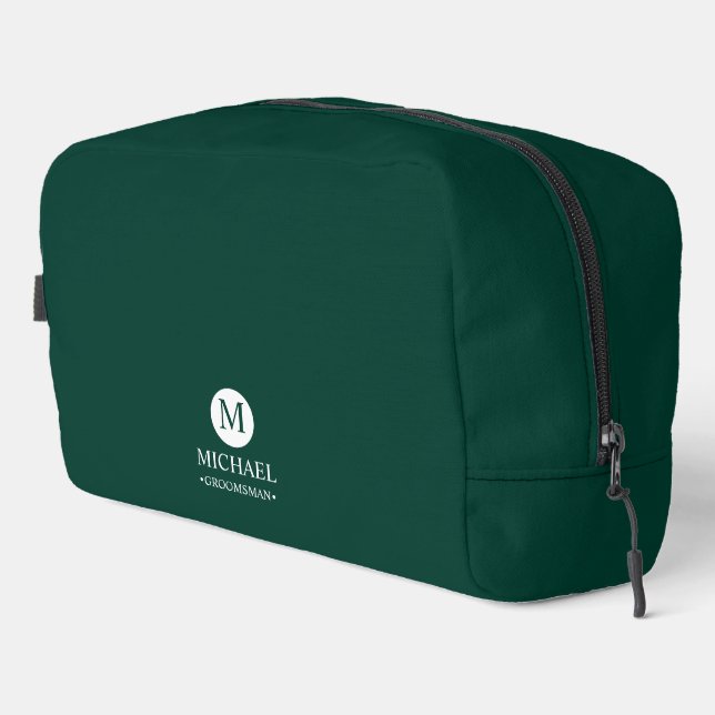 Classic Personalised Groomsmen Monogram and Name Dopp Kit (Right Corner)