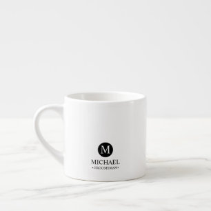 Classic Personalised Groomsmen Monogram and Name Espresso Cup