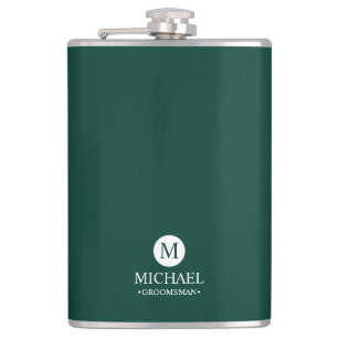 Classic Personalised Groomsmen Monogram and Name Hip Flask