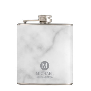 Classic Personalised Groomsmen Monogram and Name Hip Flask