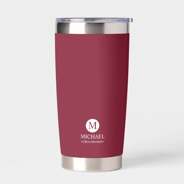 Classic Personalised Groomsmen Monogram and Name Insulated Tumbler (Left)