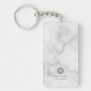 Classic Personalised Groomsmen Monogram and Name Key Ring