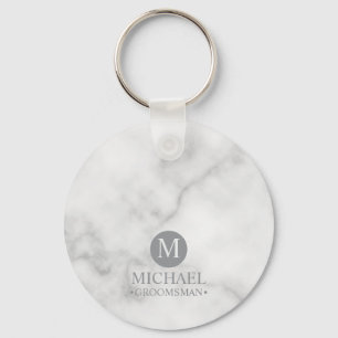 Classic Personalised Groomsmen Monogram and Name Key Ring