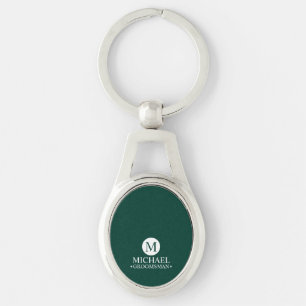 Classic Personalised Groomsmen Monogram and Name Key Ring