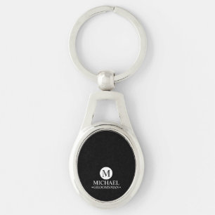 Classic Personalised Groomsmen Monogram and Name Key Ring