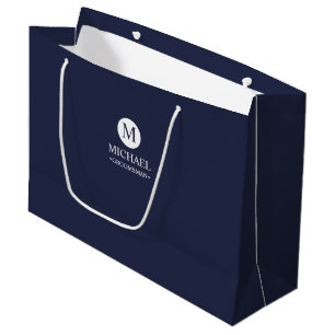Classic Personalised Groomsmen Monogram and Name Large Gift Bag